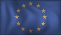 Flag of European Union EU. Realistic waving European Flag.