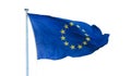 Flag of European Union at flagpole isolated Royalty Free Stock Photo