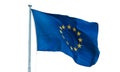 Flag of European Union at flagpole isolated Royalty Free Stock Photo
