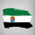 Flag of Extremadura brush strokes. Flag Autonomous Community Extremadura of Spain on transparent background for your web site desi