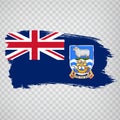 Flag Falkland Islands from brush strokes. Flag Falkland Islands on transparent background for your web site design, app, UI. UK