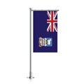 Flag of Falkland Islands hanging on a pole.