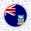 Flag of Falklands with network background.