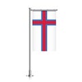 Flag of Faroe Islands hanging on a pole.