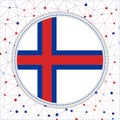 Flag of Faroes with network background.