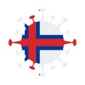 Flag of Faroes in virus shape.