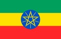 Flag of of Federal Democratic Republic of Ethiopia. Royalty Free Stock Photo