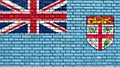 Flag of Fiji on brick wall