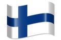 Finland - waving country flag, shadow