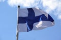 Flag Of Finland With A Blue Cross On A White Background