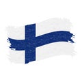 Flag of Finland, Grunge Abstract Brush Stroke Isolated On A White Background. Vector Illustration. Royalty Free Stock Photo