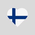 The flag of Finland in a heart shape Royalty Free Stock Photo