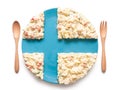 Flag of Finland made of salad