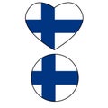 Flag of Finland on white background. Finland Flag Heart sign. flat style Royalty Free Stock Photo