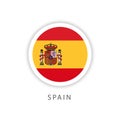 Spain Circle Button Flag Vector Template Design Illustrator Royalty Free Stock Photo