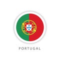 Portugal Button Flag Vector Template Design Illustrator Royalty Free Stock Photo