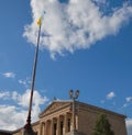 Flag Flies Above the Philadelphia Museum of Art