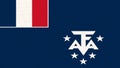 Flag of France Antarctique. flag of French colony near Antarctica