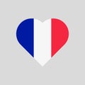 The flag of France in a heart shape