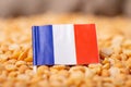 Flag of France on pea grains