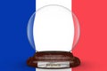 Flag of France on snow globe