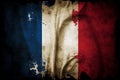Flag of France or the Tricolour background with a distressed vintage weathered effect