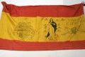 Flag of the Francoist army with drawings. Spanish civil war Royalty Free Stock Photo