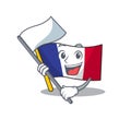 With flag french flag folded in cartoon drawer Royalty Free Stock Photo