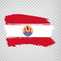 Flag French Polynesia from brush strokes. Flag French Polynesia on transparent background for your web site design, logo, app, UI. Royalty Free Stock Photo