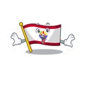 Flag french polynesia Scroll Surprised gesture on cartoon character style