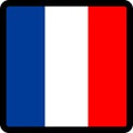 Flag of French in the shape of square with contrasting contour, social media communication sign