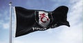flag of Fulham Football Club waving on a clear day