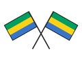 Flag of Gabon. Stylization of national banner. Simple vector illustration with two flags.