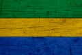 Flag of Gabon. Wooden texture of the flag of Gabon