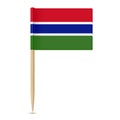 Flag of Gambia. Flag toothpick 10eps