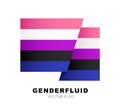 Flag of gender fluid pride. A colorful logo of one of the LGBT flags. Sexual identification. Vector illustration