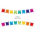 Flag geometric banner background. Bunting or swag template for scrapbooking parties, baby showers and sales.