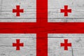 Flag of Georgia. Wooden texture of the flag of Georgia