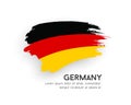 Flag of Germany, brush stroke design isolated on white background Royalty Free Stock Photo