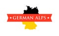 Flag of Germany with Caption - German Alps