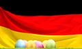 Flag of Germany 3d rendering easter eggs green lawn 3D Rendering
