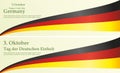 Flag of Germany, Holiday in Germany, Translation: German Reunification Day, Bright, colorful vector illustration.