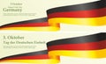 Flag of Germany, Holiday in Germany, Translation: German Reunification Day, Bright, colorful vector illustration.