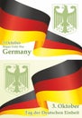 Flag of Germany, Holiday in Germany, Translation: German Reunification Day, Bright, colorful vector illustration.