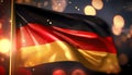 The flag of Germany on a pole blowing in the wind Royalty Free Stock Photo