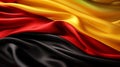 Flag of Germany in wavy form and made of silk material. Royalty Free Stock Photo