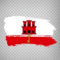 Flag Gibraltar from brush strokes. Flag Gibraltar on transparent background for your web site design, logo, app, UI. UK.