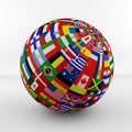 Flag Globe with different country flags Royalty Free Stock Photo