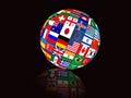 Flag Globe with different country flags Royalty Free Stock Photo