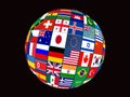 Flag Globe with different country flags Royalty Free Stock Photo